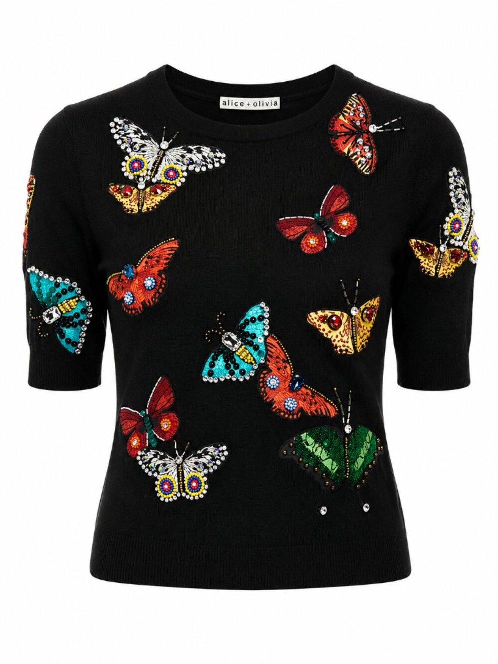 NWT Alice + Olivia Ciara Butterfly Embroidered Sweater Medium M - Picture 11 of 14